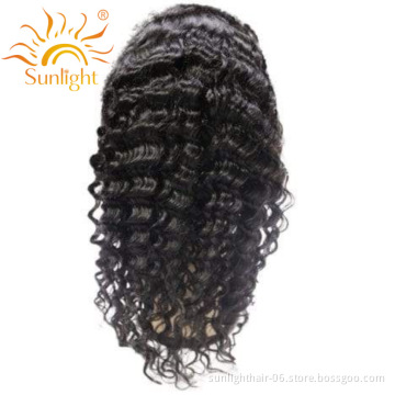 Sunlight brazilian  deep hair human wave remy hair hd lace cheap human hair 13x4 lace front wigs wigs for black women